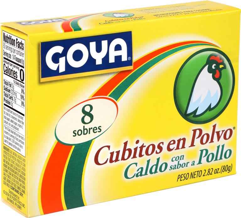 Cubitos de pollo en polvo