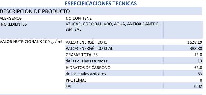 COCO RALLADO ALMIBAR ANCEL